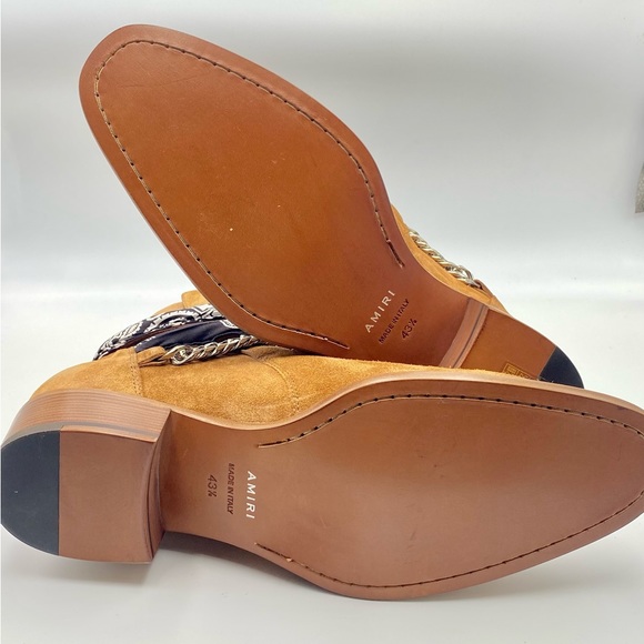 Amiri NIB suede cowboy bandana boots 43 1/2 in cognac - Picture 4 of 8